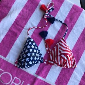 American Flag triangle bikini top
